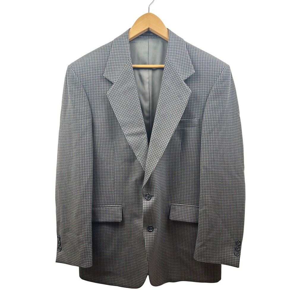 Givenchy Monsieur Blazer Mens 39R Gray Houndstooth USA Made‎ Timeless Vintage